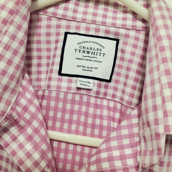 EC Charles Tyrwhitt Plaid Button Front Shirt Business/Casual Non-Iron 15 1/2-34 - Picture 2 of 4